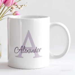Modernes handgeschriebenes Script Monogram & Name Kaffeetasse