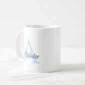 Modernes handgeschriebenes Script Monogram & Name Kaffeetasse (Vorderseite Links)