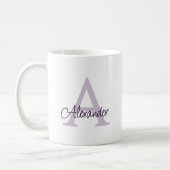 Modernes handgeschriebenes Script Monogram & Name Kaffeetasse (Links)