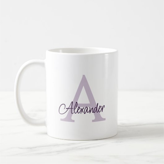 Modernes handgeschriebenes Script Monogram & Name Kaffeetasse (Links)