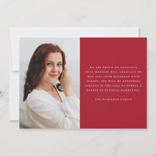 Modernes handgeschriebenes Script Red 3 Foto Absch Ankündigung (Rückseite)