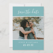 Modernes handgeschriebenes Script Sea Glass Weddin Save The Date (Vorderseite)