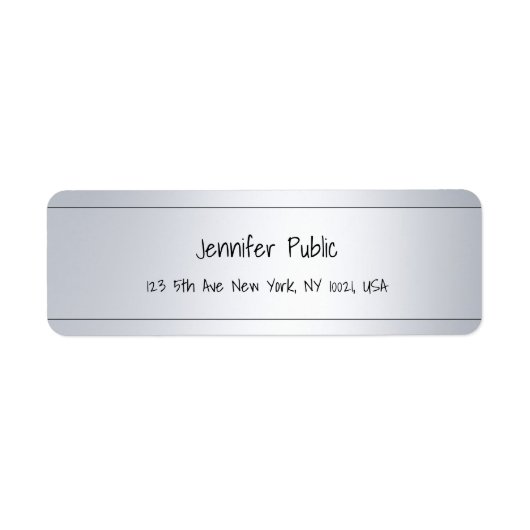 Modernes handgeschriebenes Silber Elegante Rücksen (Vorne)