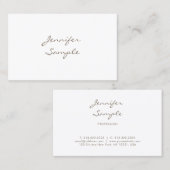 Modernes handgeschriebenes Skript Charming Einziga Visitenkarte (Vorne/Hinten)