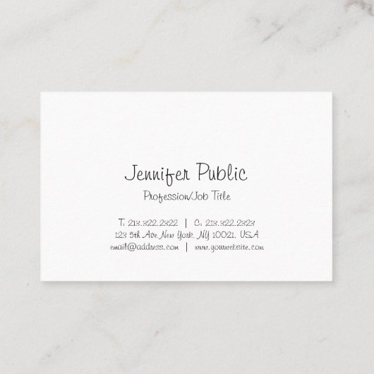 Modernes, handgeschriebenes Skript Cool Sleek Schl Visitenkarte (Rückseite)