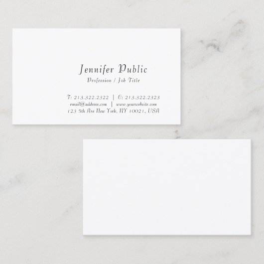 Modernes handgeschriebenes Skript Einfaches Design Visitenkarte (Vorne/Hinten)