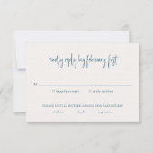 Modernes, handgeschriebenes Skript Elegante Hochze RSVP Karte (Vorderseite)