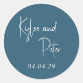 Modernes, handgeschriebenes Skript Elegante Hochze Runder Aufkleber (Vorderseite)