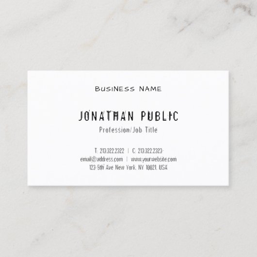 Modernes, handgeschriebenes Skript Elegantes Einfa Visitenkarte (Vorderseite)