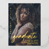 Modernes, handgeschriebenes Skript | Foto Overlay Folie Einladungspostkarte (Vorderseite)