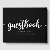 Modernes handgeschriebenes Skript Hochzeitsbuch Gästebuch (Rückseite)