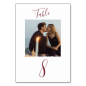 Modernes handgeschriebenes Skript Hochzeitskennzei Tischnummer (Vorderseite)