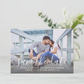 Modernes handgeschriebenes Skript Hochzeitsskript Save The Date (Stehend Vorderseite)