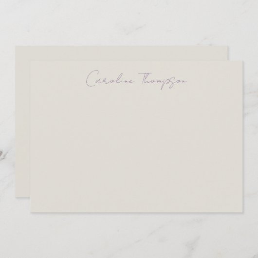 Modernes handgeschriebenes Skript Lila Personalisi Mitteilungskarte (Vorne/Hinten)