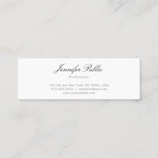 Modernes, handgeschriebenes Skript Minimalistisch Mini Visitenkarte (Rückseite)