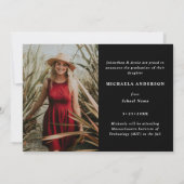 Modernes handgeschriebenes Skript mit 2-Foto-Absch Ankündigung (Rückseite)