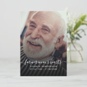 Modernes handgeschriebenes Skript mit 2-Foto-Beerd Dankeskarte (Stehend Vorderseite)