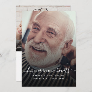 Modernes handgeschriebenes Skript mit 2-Foto-Beerd Dankeskarte