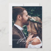 Modernes, handgeschriebenes Skript mit 2-Foto-Hoch Dankeskarte (Vorderseite)