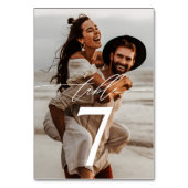 Modernes, handgeschriebenes Skript mit 2-Foto-Hoch Tischnummer (Vorderseite)