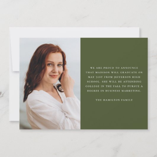 Modernes handgeschriebenes Skript Olive 3 Foto Abs Ankündigung (Rückseite)