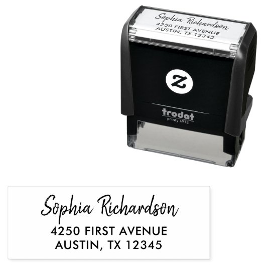 Modernes handgeschriebenes Skript | RÜCKSENDEADRES Permastempel (Beispiel)