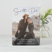 Modernes handgeschriebenes Skript Save The Date (Stehend Vorderseite)