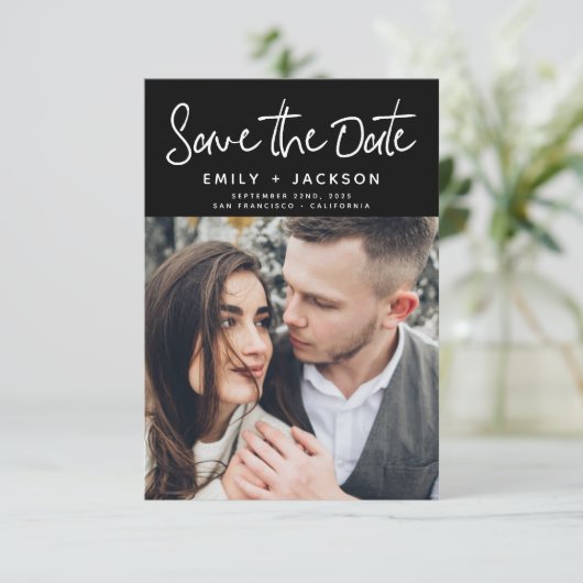 Modernes handgeschriebenes Skript-Save the Date-Fo Save The Date (Stehend Vorderseite)