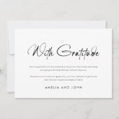 Modernes handgeschriebenes Skript-Schwarz-weißes F Dankeskarte (Vorderseite)