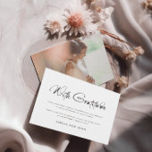 Modernes handgeschriebenes Skript-Schwarz-weißes F Dankeskarte