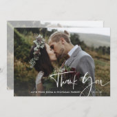 Modernes handgeschriebenes Skript | Zwei-Foto-Hoch Dankeskarte (Vorne/Hinten)