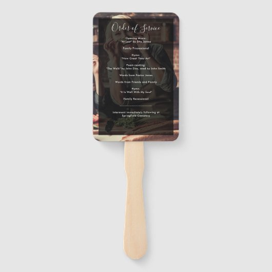 Modernes, handgeschriebenes Skriptbeerungsprogramm Fächer (Rückseite)