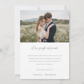 Modernes handgeschriebenes SkriptWedding-Foto Dankeskarte (Rückseite)