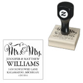 Modernes handgeschriebenes SkriptWedding Monogram Gummistempel (Stempel)