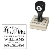 Modernes handgeschriebenes SkriptWedding Monogram Gummistempel (Stempel)