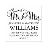 Modernes handgeschriebenes SkriptWedding Monogram Permastempel (Design)