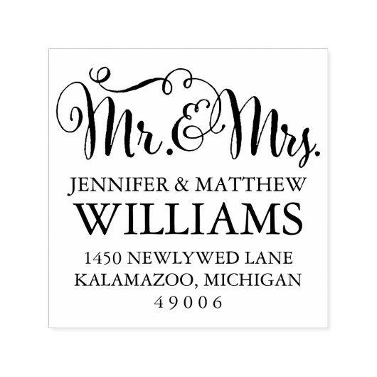 Modernes handgeschriebenes SkriptWedding Monogram Permastempel (Design)