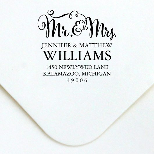 Modernes handgeschriebenes SkriptWedding Monogram Permastempel