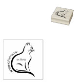 Modernes handgezeichnet Katzen-Individuelle Name B Gummistempel (Stempel)