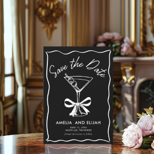 Modernes, handGezeichnet Martini Save the Date