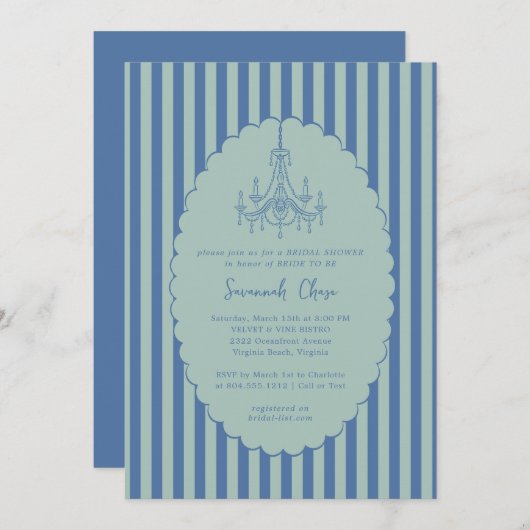 Modernes handgezeichnetes Brautparty Einladung (Vorne/Hinten)