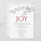 Modernes handgezeichnetes Doodle Mistletoe Weihnac Einladung (Vorderseite)