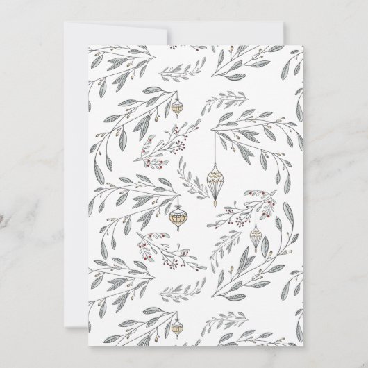 Modernes handgezeichnetes Doodle Mistletoe Weihnac Einladung (Rückseite)