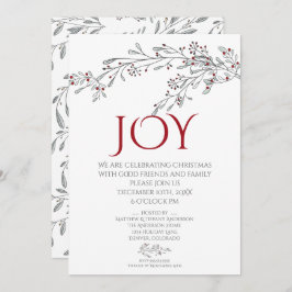 Modernes handgezeichnetes Doodle Mistletoe Weihnac Einladung