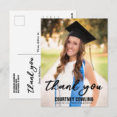 Modernes Handschrift Abschluss Foto Vielen Dank Postkarte (Vorne/Hinten)