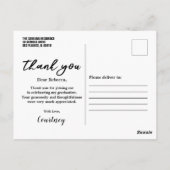 Modernes Handschrift Abschluss Foto Vielen Dank Postkarte (Rückseite)