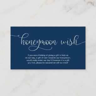 Modernes Handschrift-Design der Marine, Honeymoon  Begleitkarte