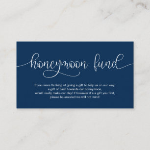 Modernes Handschrift-Design der Marine, Honeymoon Begleitkarte
