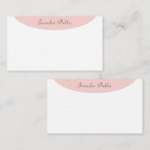 Modernes, handschriftlich rosa weißes Template Mitteilungskarte (Vorne/Hinten)
