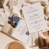 Modernes Handskript-Foto mit RSVP-QR-Code Einladung